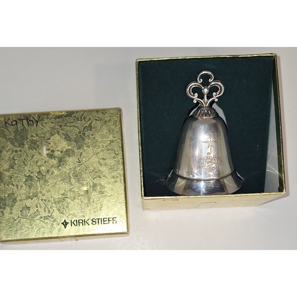 Vtg 1991 Kirk Stieff Silver Plate Musical Bell Plays First Noel